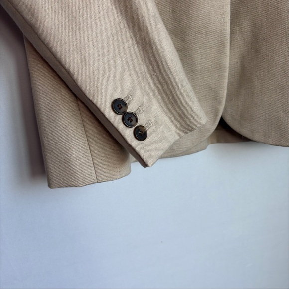 J Crew Parke Blazer Sz 4 Flax Beige Linen Blend Single Button Jacket NWT Career - Picture 11 of 14